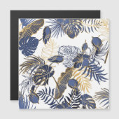 Carte Magnétique Feuilles tropicaux, arrière - plan sans couture da (Devant / Derrière)