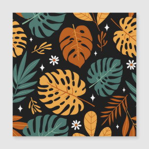 Carte Magnétique Feuilles tropicaux : Vintage foncé sans couture.