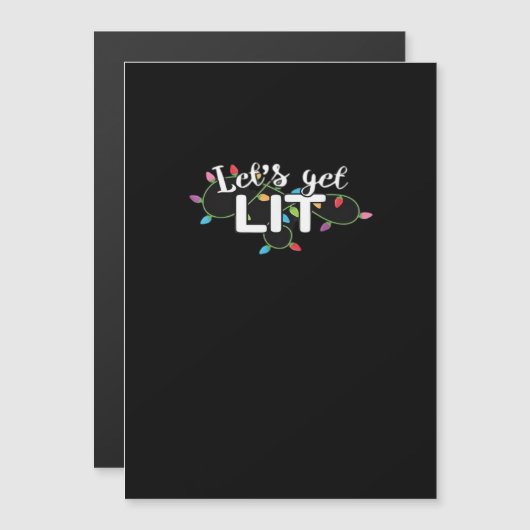 Carte Magnétique Feux de Noël Obtenons Lit Cadeau Classique (Devant / Derrière)