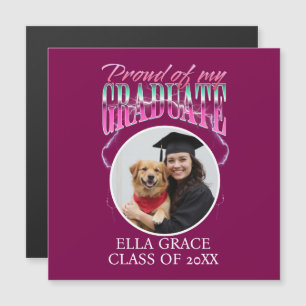 Carte Magnétique Fier de mon Graduate Custom Pic Chrome Lightning