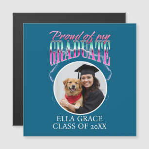 Carte Magnétique Fier de mon Graduate Custom Pic Chrome Lightning