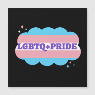 Carte Magnétique Fierté LGBT+. Amour arc-en-ciel gay.