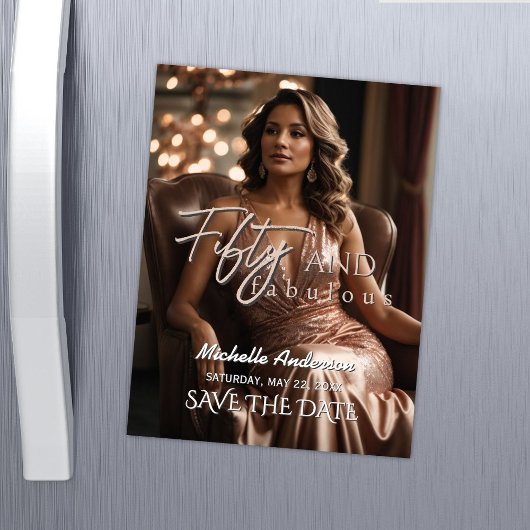 Carte Magnétique Fifty and Fabulous Magnetic Save the Date