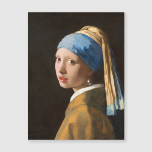 Carte Magnétique Fille avec une perle d'oreille Portrait Peinture