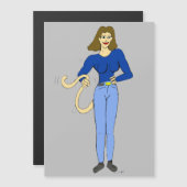 Carte Magnétique fille avec une queue (Devant / Derrière)