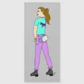 Carte Magnétique fille avec une queue de lapin (Devant)