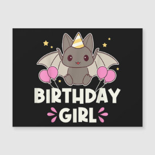Carte Magnétique Fille d'anniversaire mignonne graphique chauve-sou