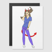 Carte Magnétique fille diable (Devant / Derrière)