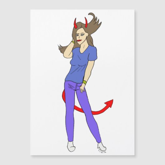 Carte Magnétique fille diable (Devant)