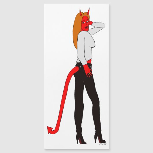 Carte Magnétique fille diable (Devant)