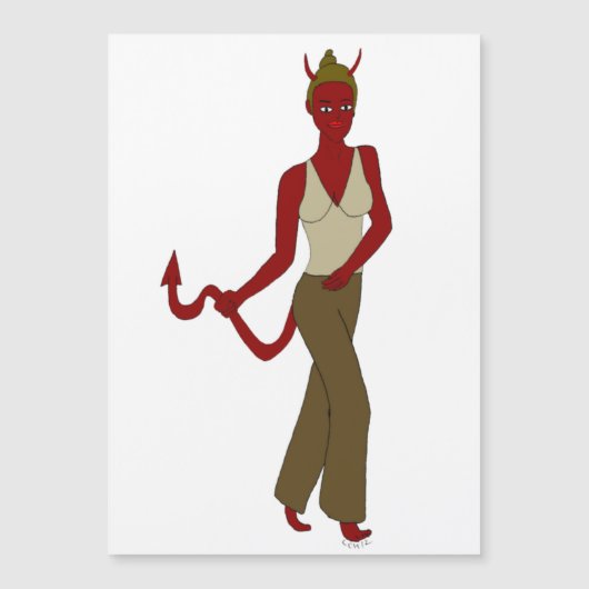 Carte Magnétique fille diable (Devant)