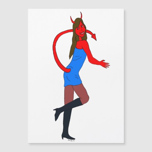 Carte Magnétique fille diable (Devant)