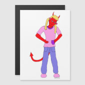 Carte Magnétique fille diable (Devant / Derrière)