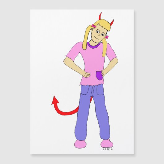 Carte Magnétique fille diable (Devant)
