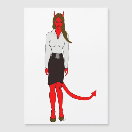 Carte Magnétique fille diable (Devant)