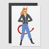 Carte Magnétique fille diable (Devant / Derrière)