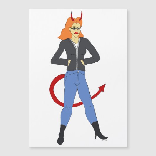 Carte Magnétique fille diable (Devant)