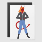 Carte Magnétique fille diable (Devant / Derrière)
