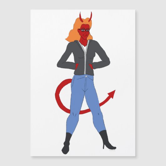 Carte Magnétique fille diable (Devant)