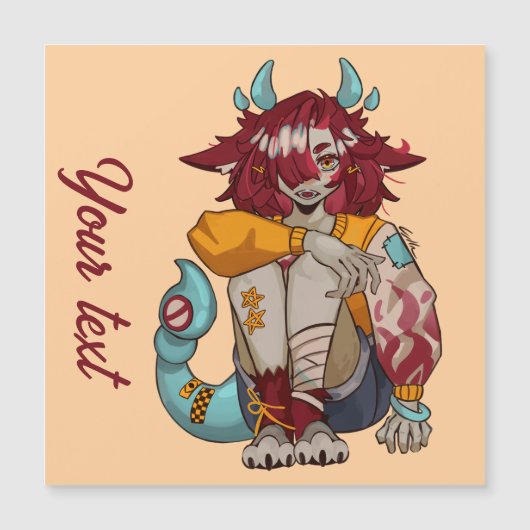 Carte Magnétique Fille monstre (Devant)