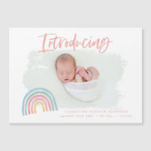 Carte Magnétique Fille rose arc-en-ciel moderne introduisant photo  (Devant)