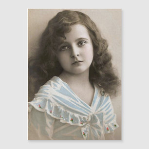 Carte Magnétique Fille vintage songeuse