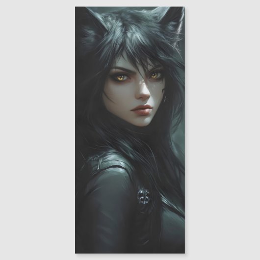 Carte Magnétique Fille Wolf Anime (Devant)