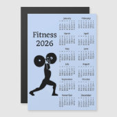 Carte Magnétique Fitness Weight Lifting 2026 Calendar Magnetic Card (Devant / Derrière)