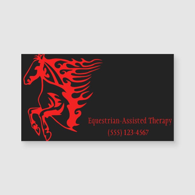 Carte Magnétique Flamme feu rouge Bronco Mustang Cheval sauvage (Devant)