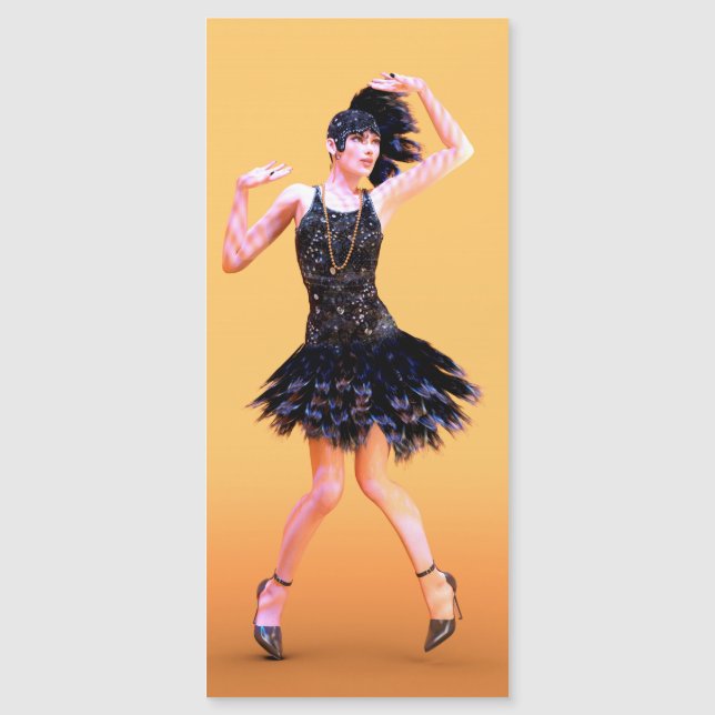 Carte Magnétique Flapper Dancing Vintage (Devant)
