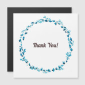 Carte Magnétique Fleur d'aquarelle bleue (Devant / Derrière)