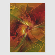 Fleur d'art fractal abstraite rouge orange marron 