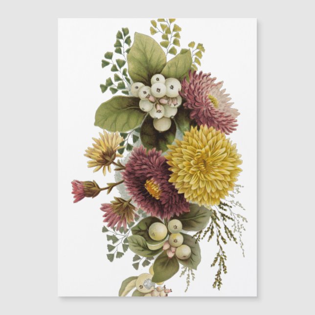 Carte Magnétique Fleur de chrysanthème mère florale (Devant)