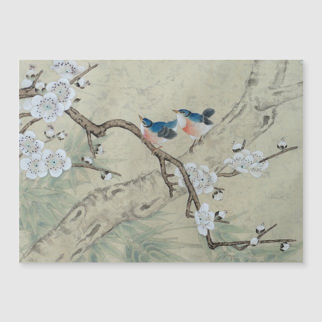 Carte Magnétique Fleur de prune au printemps (Devant)