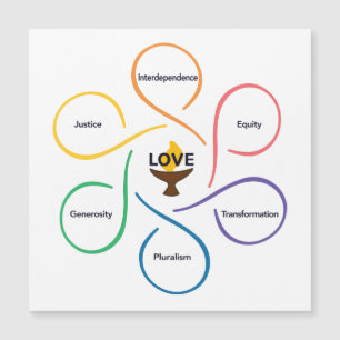 Carte Magnétique Fleur de valeurs partagées - Flux Universaliste Un