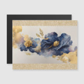 Carte Magnétique Fleur d'or élégant (Devant / Derrière)