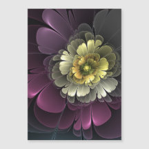 Fleur fractale grise pourpre moderne abstraite