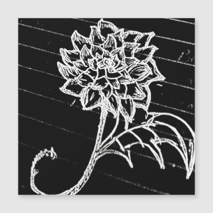 Carte Magnétique fleur rose noire yaie goth emo