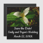 Carte Magnétique Fleur sauvage de printemps blanc Trillium Flower (Devant / Derrière)