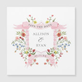 Carte Magnétique Fleur sauvage Whimsical Mariage Enregistrer La Dat (Devant)