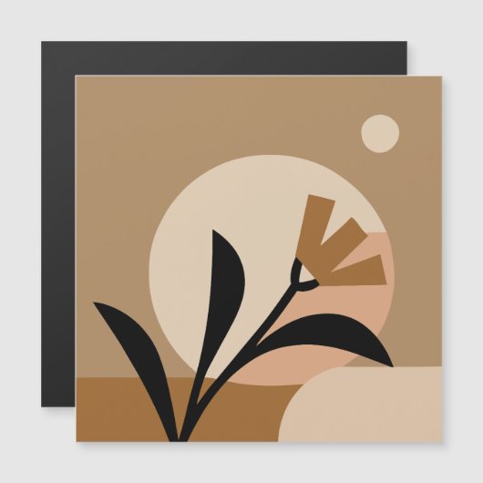 Carte Magnétique Fleur Sun Boho (Devant / Derrière)