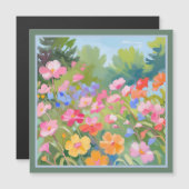 Carte Magnétique Fleurs (Devant / Derrière)