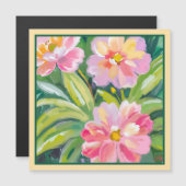 Carte Magnétique Fleurs (Devant / Derrière)