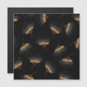 Carte Magnétique Fleurs Brown, arrière - plan noir sans soudure. (Devant / Derrière)