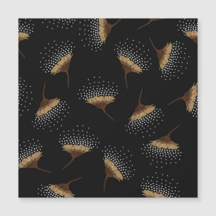 Carte Magnétique Fleurs Brown, arrière - plan noir sans soudure.