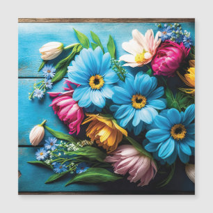 Carte Magnétique Fleurs colorées