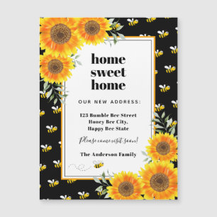 Carte Magnétique Fleurs de soleil noir bumble abeilles nouvelle mai