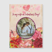 Carte Magnétique Fleurs de Steampunk victorienne Coeurs Saint-Valen (Devant)