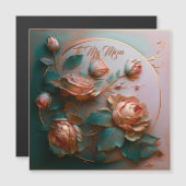 Carte Magnétique Fleurs douces de pêche pour ma mère (Devant / Derrière)