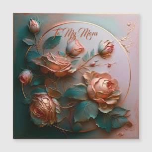 Carte Magnétique Fleurs douces de pêche pour ma mère